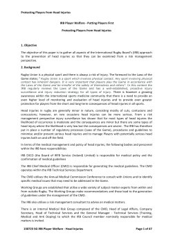 Protecting Players from Head Injuries 130723 SG IRB Player