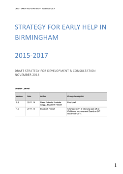 Draft strategy for early help in Birmingham