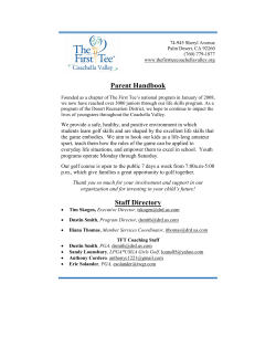 Parent Handbook - The First Tee of the Coachella Valley