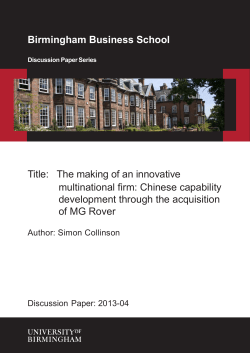 The making of an innovative multinational firm: Chinese capability