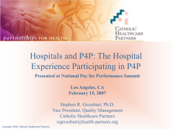 Presented at National Pay for Performance Summit Los Angeles, CA