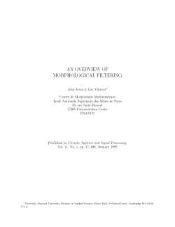 an overview of morphological filtering - Vincent-Net