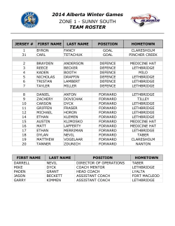 2014 Alberta Winter Games ZONE 1