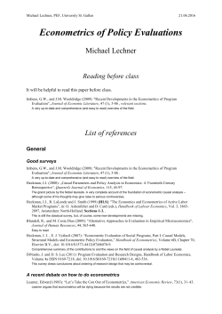 Econometrics of Policy Evaluations