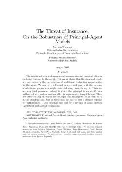 The Threat of Insurance. On the Robustness of Principal