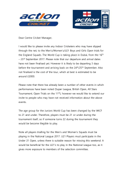 england-trial-letter - Willows Sports Centre Derby