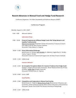 Recent Advances in Mutual Fund and Hedge Fund Research