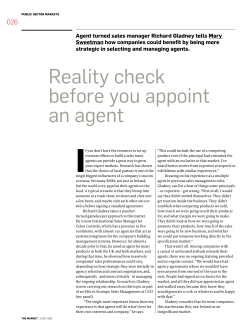 Reality check before you appoint an agent