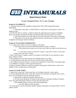Speed Soccer Rules - University of San Diego
