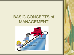 BASIC CONCEPT of MANAGEMENT