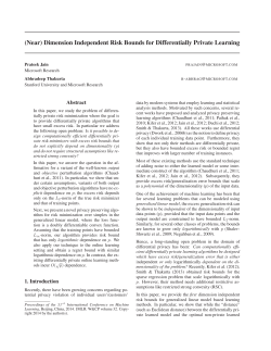 (Near) Dimension Independent Risk Bounds for Differentially Private