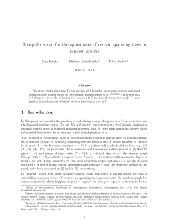 Sharp threshold for the appearance of certain spanning trees in