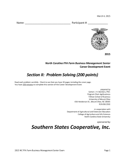 2015 Farm Business Management Sr. Problem Solving