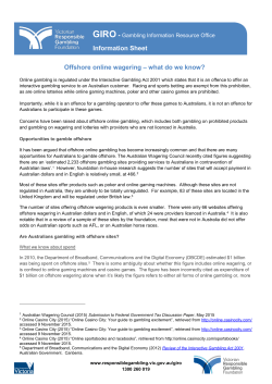Offshore online wagering - what do we know