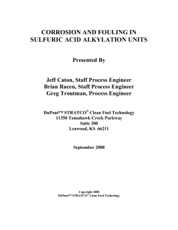 corrosion and fouling in sulfuric acid alkylation units