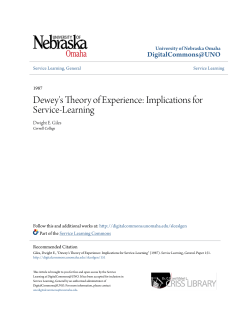 Dewey`s Theory of Experience - DigitalCommons@UNO