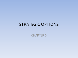 Chapter 5 STRATEGIC OPTIONS - Olympia College Knowledge