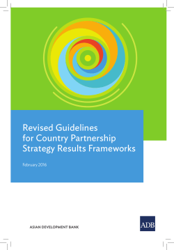 Revised Guidelines for Country Partnership Strategy Results