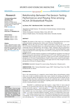 Relationship Between Pre-Season Testing Performance and