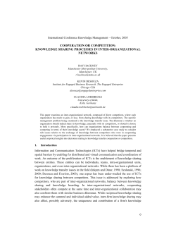 cooperation or competition: knowledge sharing processes in inter