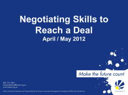 Negotiating Skills Presentation