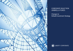 Corporate SeleCtion Umbrella FUndS Changes to default