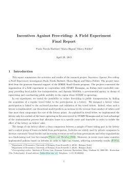 Incentives Against Free-riding: A Field Experiment Final Report