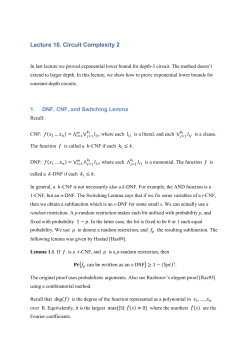 In last lecture we proved exponential lower bound for