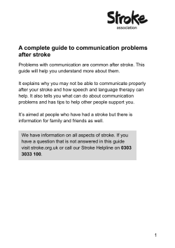 A complete guide to communication problems after stroke