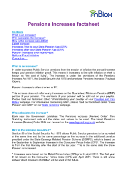 Pensions Increases factsheet - LGSS Pensions Cambridgeshire and