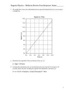 Regents Physics * Midterm Review Free Response Name