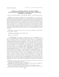 Internal controllability of first order quasi-linear