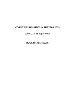 cognitive linguistics in the year 2015