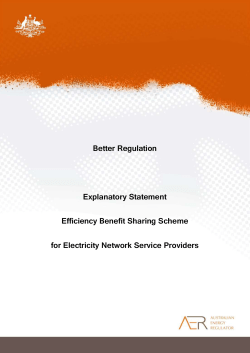 AER efficiency benefit sharing scheme explanatory statement