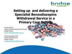 Benzo withdrawal services in primary care