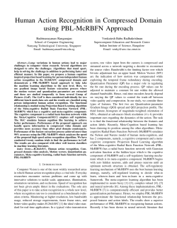Human Action Recognition in Compressed Domain - IISc-SERC