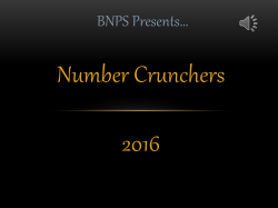Bnps presents * number crunchers 2011!