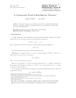 Chinese Annals of Mathematics, Series B A Constructive Proof of