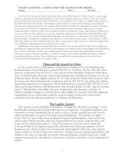 China and the Search for Order