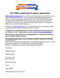 2017 WIN Leadership Academy Application
