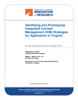 Identifying and Prototyping Integrated Corridor Management (ICM