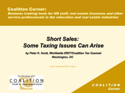 Real Estate Coalition Update and Action Plan
