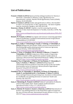 List of Publications - World Agroforestry Centre