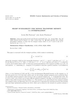 Sharp summability for Monge Transport density via Interpolation