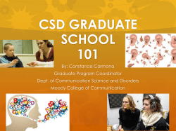 csd graduate school 101 - Moody College of Communication