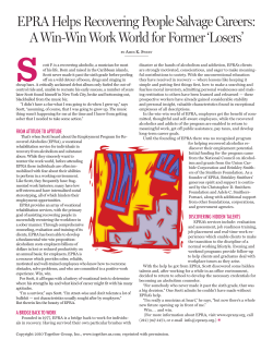 EPRA Helps Recovering People Salvage Careers: A Win