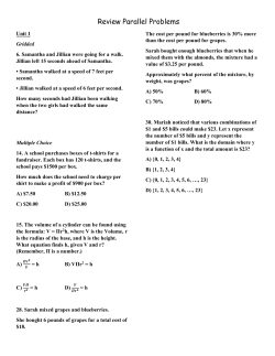 Review Parallel Problems Unit 1 Gridded 6. Samantha and Jillian