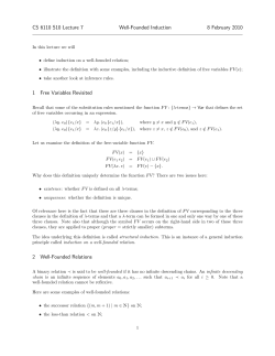 CS 6110 S10 Lecture 7 Well-Founded Induction 8 February 2010 1