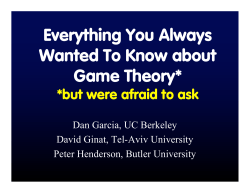 Everything You Always Wanted To Know about Game Theory*
