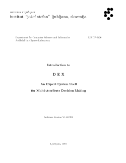 Introduction to DEX - Department of Knowledge Technologies